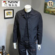 啄木鳥(niǎo)（TUCANO）春秋季翻領(lǐng)男士外套韓版潮流修身帥氣夾克上衣2024新款百搭秋裝男 黑色 2XL