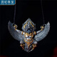 頂妃（DING FEI）銅鍍銀文玩配飾獠牙大鵬金翅鳥(niǎo)吊墜項鏈男藏傳古珠飾品民族風(fēng)禮物 獠牙金翅大鵬鳥(niǎo)配黑繩
