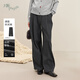 片斷（dribs＆drabs）片斷深灰休閑褲女2024冬季新款高腰通勤職業(yè)百搭小個(gè)子窄版直筒褲 深灰 M