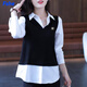 FSHE襯衫女春夏裝2025新款今年流行時(shí)尚減齡洋氣漂亮假兩件顯瘦上衣女 白色 2XL (120-130斤)