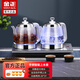 金正電熱水壺全自動(dòng)家用手柄雙上水燒水壺泡茶臺嵌入式一體玻璃電水壺 1L 銀色【手柄雙上水+同時(shí)加熱】蒸茶款