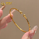 中國黃金（CHINA GOLD）黃金手鐲開(kāi)口仿卡細面鉆紋足金鐲子送老婆送媽媽生日情人節禮物 約6.4g