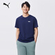 彪馬（PUMA）黑白修身印花休閑短袖T恤男女款新款運動(dòng)上衣 690229 海軍藍-06 M (175/96A)