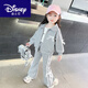 迪士尼（Disney）女童春秋款套裝洋氣2025新款兒童時(shí)髦休閑春裝女孩寶寶 灰色 110 cm