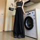 莎趣禾灰色西裝褲女夏季新款高腰垂感拖地長(cháng)褲韓版壓褶寬松顯瘦闊腿褲子 黑色博主甄選高質(zhì)量 S 建議75-90斤