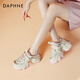 DAPHNE達芙妮老爹鞋女厚底加絨保暖時(shí)尚運動(dòng)休閑鞋2025冬季新款輕便百搭鞋 白粉 單層 跟高 6.5cm 35 (225mm)