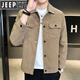 JEEP SPIRIT燈芯絨外套男士春秋季2025新款款百搭翻領(lǐng)休閑工裝夾克男款卡其色【款】 常規XL