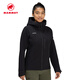 猛犸象（MAMMUT）Trekkers 女士戶運(yùn)動舒適彈力防風(fēng)防潑水連帽夾克外套軟殼 黑色 S