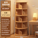 卓禾實(shí)木書(shū)架置物架落地一體靠墻轉角儲物柜簡(jiǎn)易貨架學(xué)生桌邊松木書(shū)柜 【旋轉字母】原木色39*39*160CM