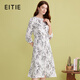 愛(ài)特愛(ài)（EITIE）大女主中式水墨印花女裙氣質(zhì)a字連衣裙春季新款A2507515 極光白10 L 165