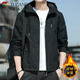啄木鳥(niǎo)夾克男外套秋冬季裝衣服男士加絨加厚潮流連帽上衣男裝襖子茄克衫 2130黑色【款】 加絨 2XL （140-158斤）