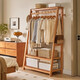 家逸實(shí)木衣帽架落地衣架臥室掛衣架辦公掛衣服架子簡(jiǎn)易置物架晾衣架