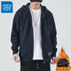 真維斯（Jeanswest）衛衣男秋季新款潮牌拉鏈開(kāi)衫連帽寬松大碼運動(dòng)休閑運動(dòng)秋季外套男 寶藍加絨 XL