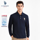 U.S. POLO ASSN.polo衫男翻領(lǐng)春秋商務(wù)休閑7A抗菌棉長(cháng)袖T恤男士高端輕奢上衣