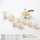 茶具套裝家用陶瓷景德鎮(zhèn)白瓷北歐會客羊脂玉功夫茶具壺杯禮盒送禮 側(cè)把壺配茶盤款（十件套）