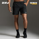 2XU Aero系列速干短褲男 寬松透氣夏季健身訓(xùn)練跑步運(yùn)動(dòng)沙灘短褲 黑色/銀色反光 M