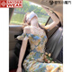SNYDER WEAR韓系氣質(zhì)浪漫小飛袖一字肩連衣裙女2025夏季法式茶歇海邊連衣裙女 圖片色感/慵懶風(fēng)度假裙【版】 S (建議85-100斤)