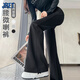 Jret2025新款黑色微喇叭褲女春夏小個子春夏寬松休閑衛(wèi)褲運動褲子 黑色 S 建議體重80-95斤