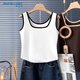 真維斯（Jeanswest）夏季新款吊帶背心女外穿打底衫設計感撞色拼接無(wú)袖上衣女