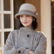 九州絲羽針織漁夫帽女士2024款秋冬季羊毛保暖護耳時(shí)尚洋氣優(yōu)雅媽媽盆帽 卡其色 均碼