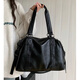 星昔潮酷手提單肩斜跨包短途旅行包2025新款休閑托特包大容量行李包袋 黑色