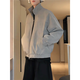 舉風(fēng)美式復(fù)古pu皮衣男款春季痞帥立領(lǐng)棒球服外套cleanfit短款飛行夾克 灰色 XL