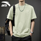 安踏（ANTA）安踏短袖T恤男士2026春夏季薄款寬松大碼休閑青少年潮流印花運動(dòng) 悠草綠【棉質(zhì)透氣】 L /175【適合120-140斤】