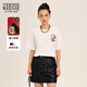 Teenie Weenie小熊短袖T恤女2025年春夏新款刺繡學(xué)院風(fēng)短袖打底衫上衣 象牙白 M 165