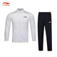 李寧（LI-NING）開(kāi)衫無(wú)帽衛衣套裝2025新款羽毛球服比賽訓練長(cháng)袖薄款運動(dòng)服 AWEV001-2標準白 2XL