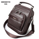 mennyo曼奴單肩斜挎包手提包男士包包真皮商務(wù)牛皮男背包中老年男包豎款 啡色