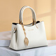 瑪蘭莎母親節長(cháng)輩女士送媽媽生日禮物實(shí)用40母親50歲60高檔手提包包女包 米白色【配絲巾+禮袋】