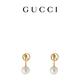 GUCCI古馳Gucci Blondie系列樹(shù)脂珍珠耳環(huán) 黃金色 均碼