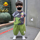 G.DUCK KIDS小黃鴨男寶寶夏季超萌卡通奧特曼套裝幼兒小童A類(lèi)短袖t恤寬松褲子 灰色 九分褲有燈 110 cm(建議身高105cm左右)