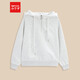 IEF/愛(ài)依服2025春季新款韓版簡(jiǎn)約休閑運動(dòng)風(fēng)連帽設計百搭衛衣 白花灰 均碼