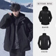 駱駝（CAMEL）戶(hù)外沖鋒衣男女三合一加絨加厚黑色外套冬防水進(jìn)藏登山服 黑武士[三合一兩件套] XL145160斤