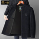 才俏洋氣中老年夾克50到60歲爸爸春秋款中年男士外套男老人寬松加厚外 黑灰色-立領(lǐng) L 175碼-100-120斤