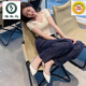 啄木鳥(niǎo)單鞋女2025新款裸色漆皮時(shí)尚淺口韓版鞋子軟底船鞋鉚釘尖頭平底鞋 米白色 36