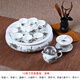 茶具整套潮汕功夫茶具套裝泡茶家用白瓷茶壺茶杯蓋碗宜興陶瓷茶盤(pán) 10英寸 竹報平安套裝 贈六君子