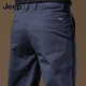 JEEP SPIRIT吉普純棉休閑長(zhǎng)褲百搭男士2024春夏季寬松直筒高端商務(wù)彈力西褲子 藍(lán)灰 34 【腰圍2尺7】