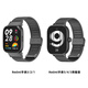 米布斯（mijobs）適用紅米手表5/4/3/2/1表帶Redmi watch5/4/3/2/1手表表帶金屬磁吸卡不銹鋼 【卡扣款】黑 紅米手表2/1表帶