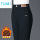 TUM!直筒牛仔褲女中年秋春秋冬加絨中年媽媽高腰彈力修身煙管褲顯瘦 黑色 冬季 加絨 M 27碼  (2尺0)85-96斤