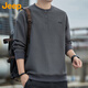 吉普（JEEP）衛(wèi)衣男春秋季寬松長袖T恤男士休閑潮流衣服男裝 深灰 2XL 