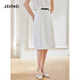 嬌鼎白色高腰顯瘦半身裙女夏季新款氣質(zhì)百褶裙百搭A字裙 白色CJSJ415W8 M