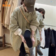 派吉鯊中長(cháng)款加絨輕薄派克服風(fēng)衣外套冬季女新款2025年小個(gè)子保暖棉服上 卡其綠色輕薄 M 105斤