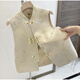 Rindu香云紗馬甲女刺繡盤扣馬甲女春秋2024新款國風提花民族風小個子上 淺黃色 2XL [建議125-138斤]