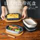 溥畔碗盤(pán)日式餐具雙耳烤盤(pán)陶瓷芝士焗飯烤碗烤箱專(zhuān)用器皿帶托盤(pán)長(cháng)方形 雙耳烤盤(pán) 水星