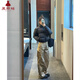 夏雨瑤肯豆風(fēng)短款黑色棉服女冬季2025新款復(fù)古高腰加厚立領(lǐng)棉衣外套 黑色 M