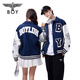 BOY LONDON【棒球少年】秋男女同款外套拼色印花學院風時尚棒球服N12003 藏青色 常規(guī) XS