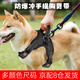 磊嘉狗繩狗鏈柯基防爆沖胸背帶牽引繩中大型小型犬遛狗繩柴犬 墨黑-胸背帶1個(gè)配狗繩1根 M（建議18-40斤）