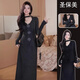 圣保美針織連衣裙女秋冬季2024新款過(guò)新年氣質(zhì)高級感穿搭長(cháng)裙子兩件套裝 灰色套裝 M 碼